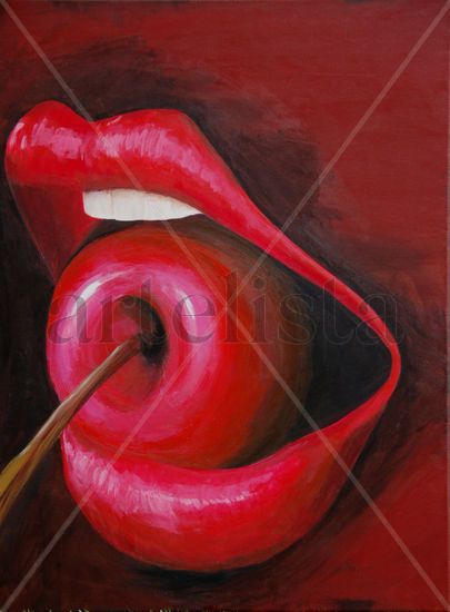 labios Acrylic Canvas Figure Painting