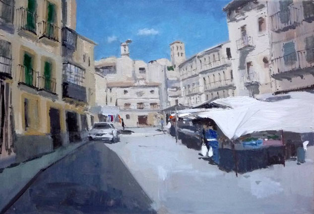 Día de mercado en Sepúlveda Oil Canvas Landscaping