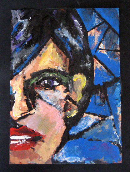 Mirada -hiperrealismo- Gouache Papel Retrato