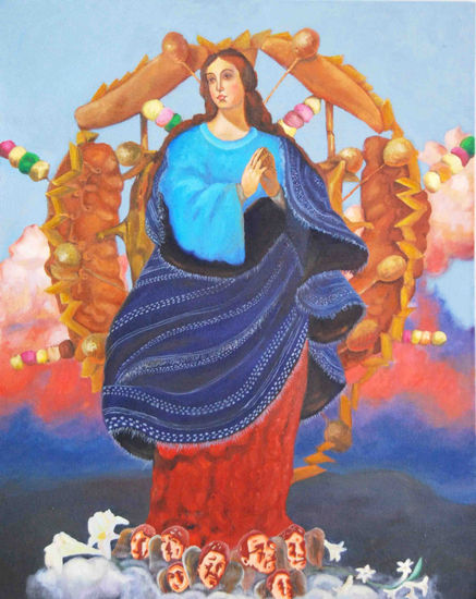 La Virgen de Voto Oil Canvas Landscaping