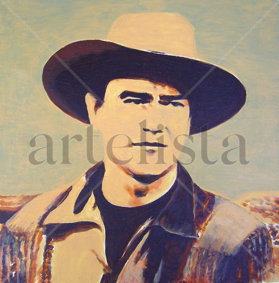 John Wayne Acrílico Lienzo Retrato