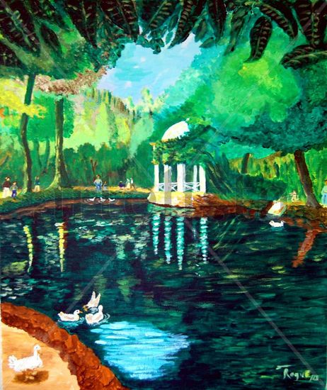 tarde en el parque Acrylic Canvas Landscaping