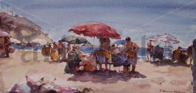 APUNTE EN LA PLAYA Watercolour Paper Marine Painting