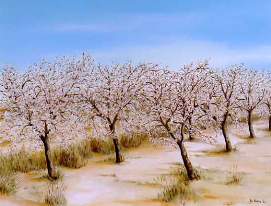 Almendros en Muchamiel Óleo Lienzo Paisaje