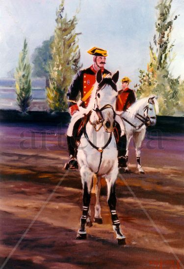 GUARDIA DE GALA Oil Canvas Figure Painting