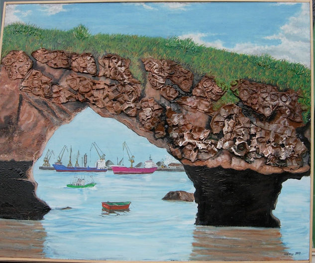 Peña del Caballo 2 Oil Panel Marine Painting