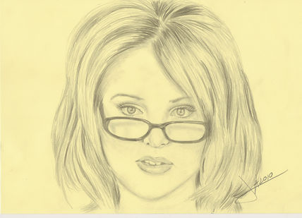 Dibujo mujer con gafas