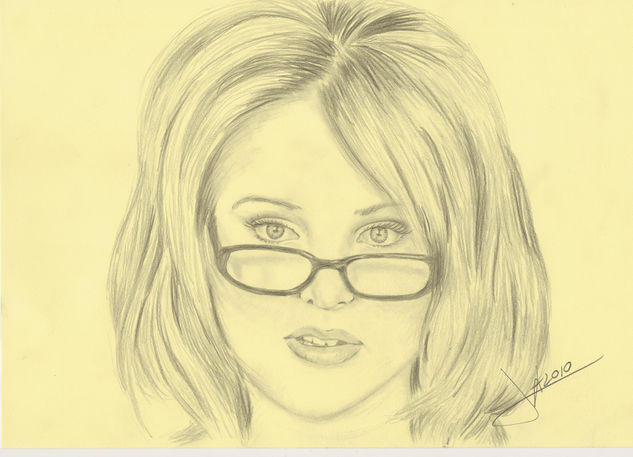 dibujo mujer con gafas 