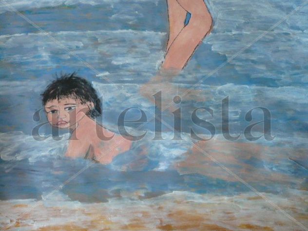 niña en la playa