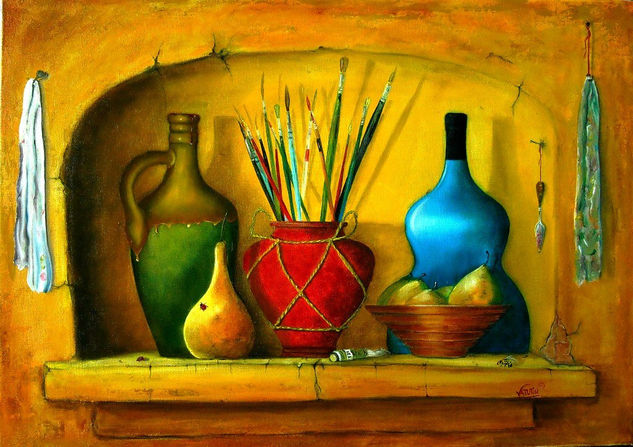 NICHO2º-PINCELES QUERIDOS Oil Canvas Still Life Paintings