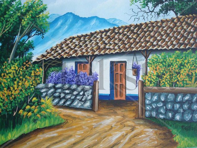 CASAS VIEJAS DE COSTA RICA. PINTURA DE PICO 