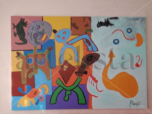 MUSICO Y APRENDICES Acrylic Canvas Others