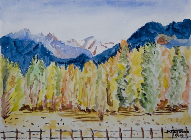 "Otoño en Potrerillos" Acuarela Papel Paisaje