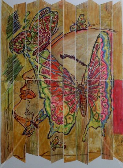 MARIPOSAS Acrylic Textile Figure Painting