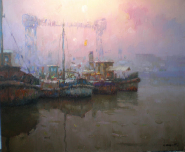 Amanecer Oil Canvas Marine Painting