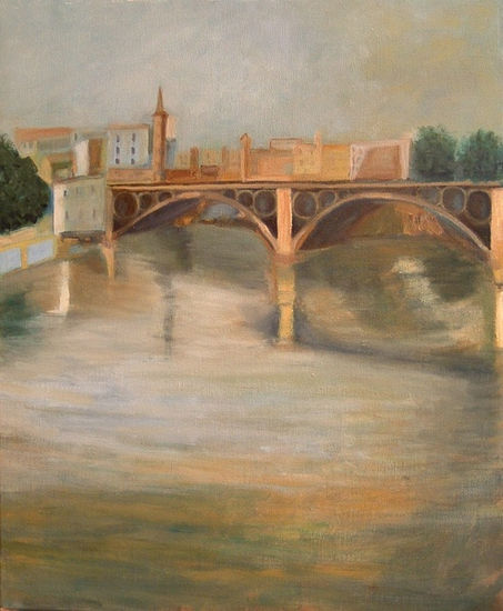 Triana y el río Óleo Lienzo