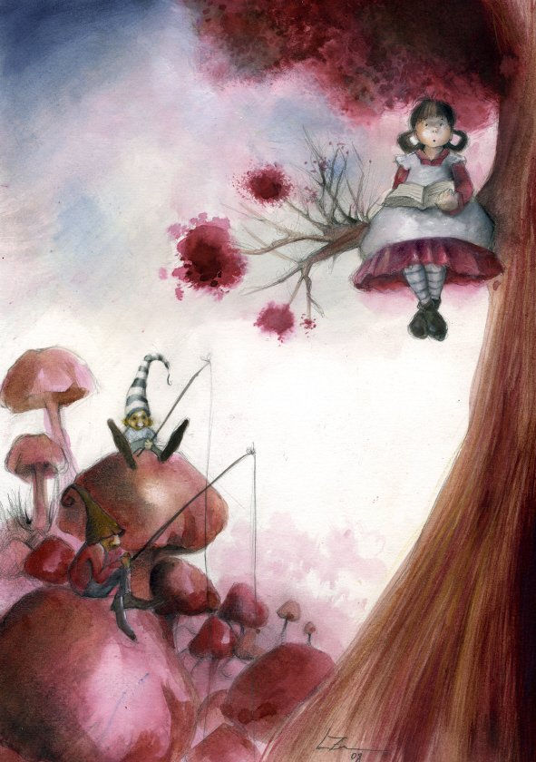 duendes y niña