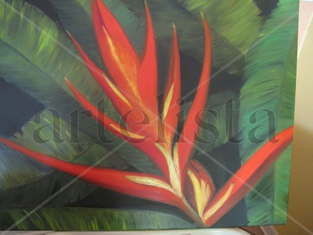 heliconia Oil Canvas Floral Painting