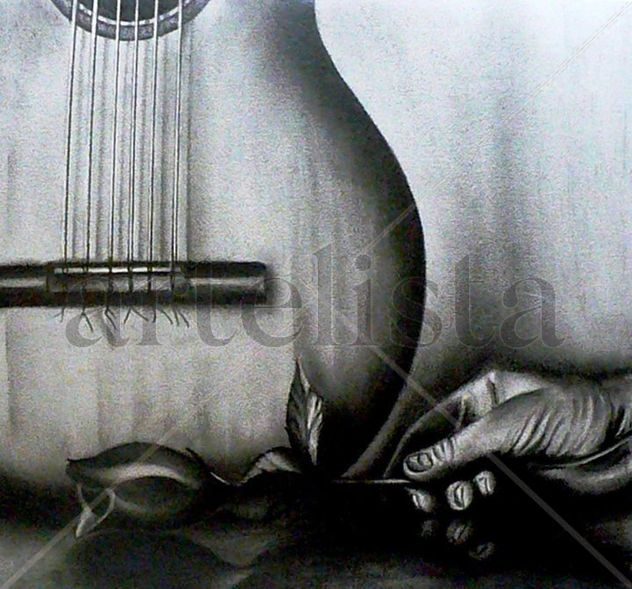 mano flor y guitarra
