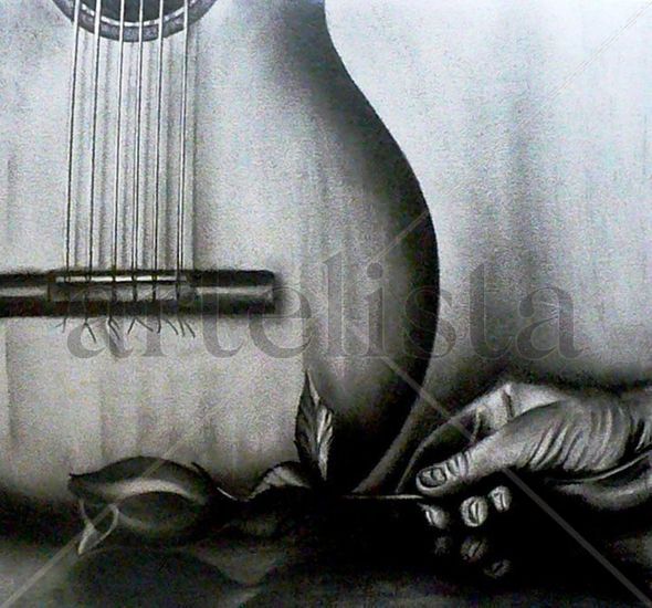 mano flor y guitarra Pencil