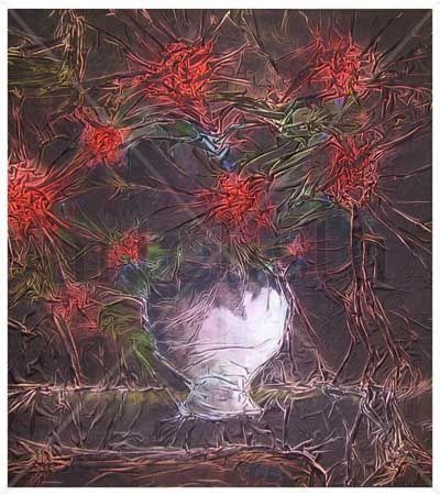 florero no 2 Oil Canvas Floral Painting