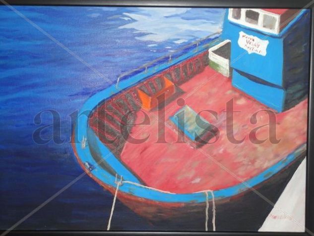 barco en finisterre Oil Canvas Marine Painting