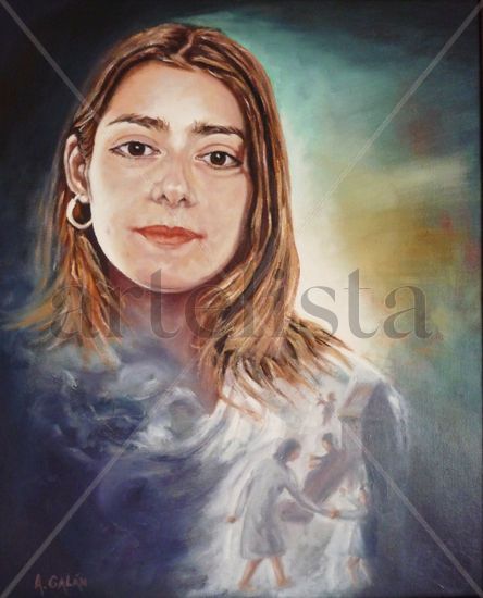 Mi hija Natalia Acrylic Canvas Portrait