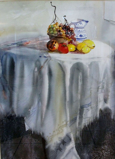 Bodegon de la mesa Watercolour Paper Still Life Paintings