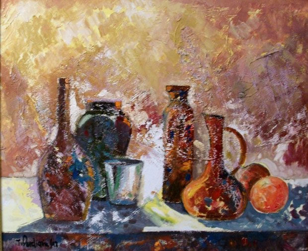 Bodegon con jarrones Oil Canvas Still Life Paintings