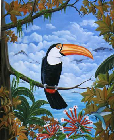 Tucan Óleo Lienzo Paisaje