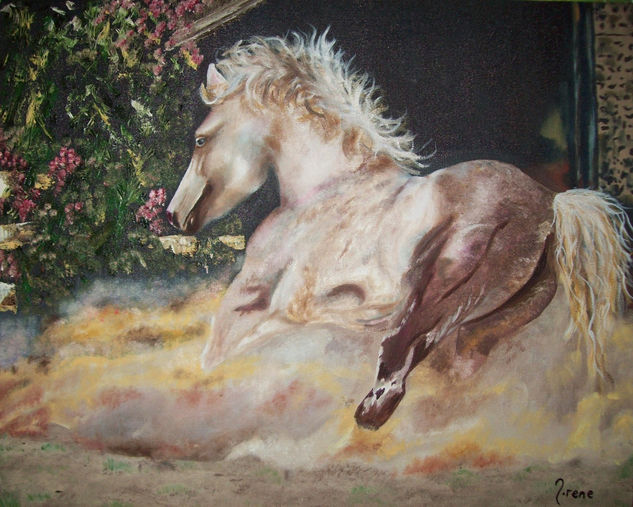 Caballo Óleo Tabla Paisaje