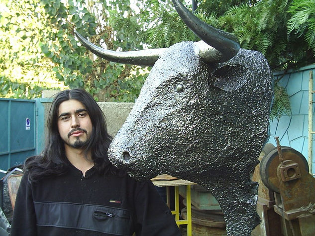 toro    cresiendo en un camino de pasion Metal Figurative