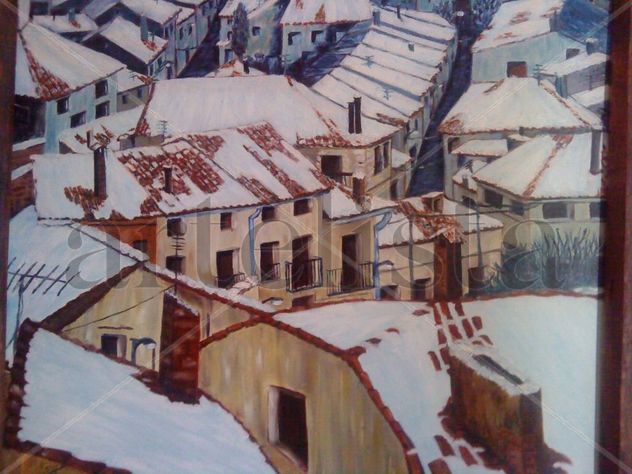 Nieve en los tejados