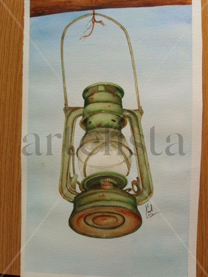 Farol Acuarela Papel Otros