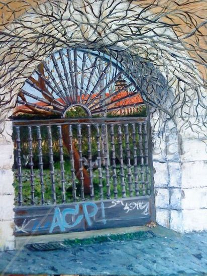 Puerta del Arzobispado Oil Canvas Landscaping