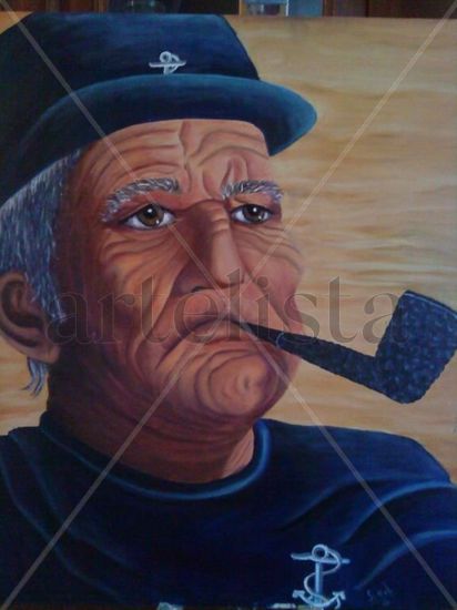 El viejo marino Oil Canvas Portrait