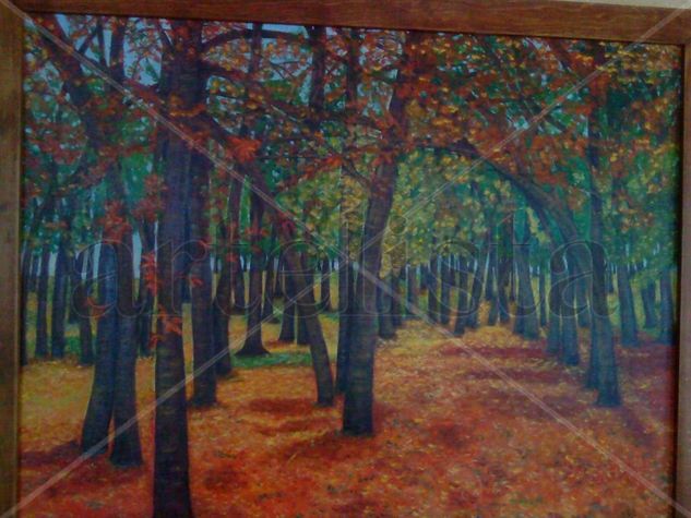 El bosque rojo Oil Canvas Landscaping