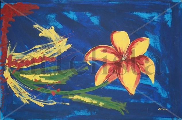 super lily Acrylic Panel Floral Painting