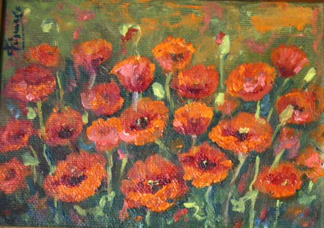 OTRA DE  ""    AMAPOLAS..""....... Oil Canvas Floral Painting