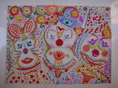 Clowns (Rabbit, Gugu, Gago) Acrylic Panel Landscaping