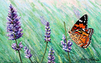 Mariposa y lavanda