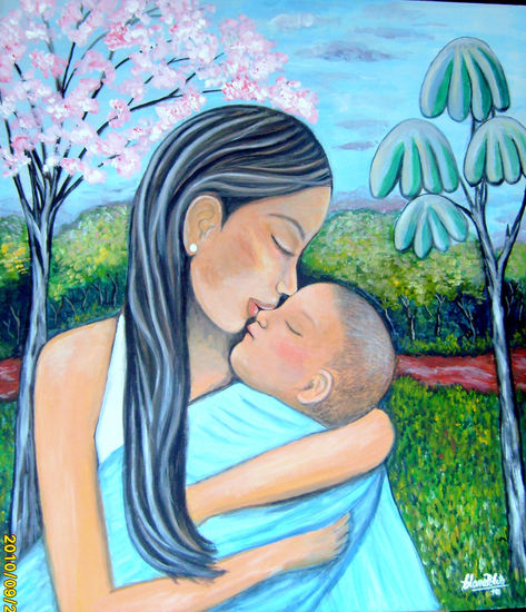 "El Beso"  Maternidad Oil Canvas Landscaping