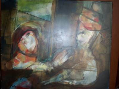 Dama con joven Oil Canvas