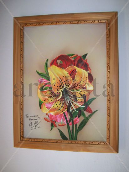 azucena Acrylic Textile Floral Painting