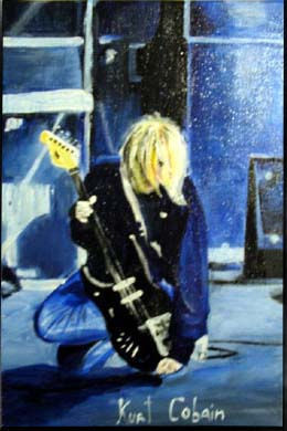 Kurt Blue Guitar Acrylic Canvas