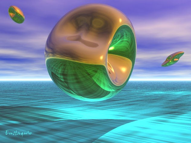 Tres elementos extraterrestres voladores, (Three elements flying aliens)