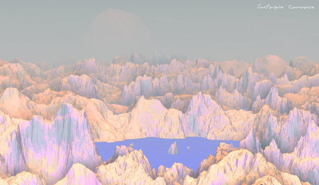 Lago y montañas de Frathet, (Frathet lake and mountains)