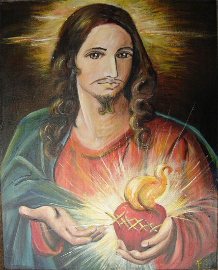 Sagrado Corazón Acrílico Lienzo