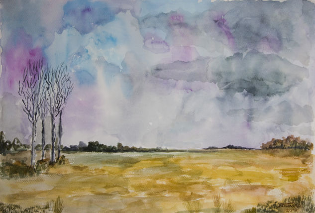 "Nubes amenazantes" Watercolour Paper Landscaping