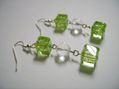 Aretes de Murano Craquelado  Verde